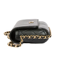 CHANEL - Sac bandoulière Wallet On Chain matelassé cuir entrelacé noir - Handbag