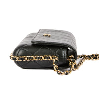 CHANEL - Sac bandoulière Wallet On Chain matelassé cuir entrelacé noir - Handbag