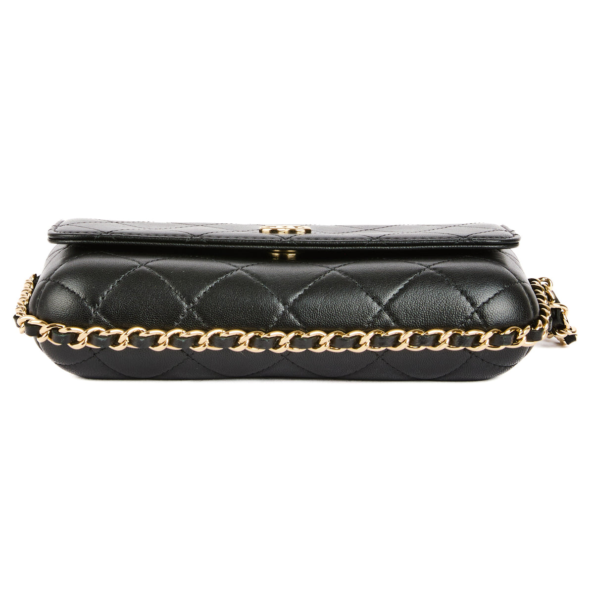 CHANEL - Sac bandoulière Wallet On Chain matelassé cuir entrelacé noir - Handbag