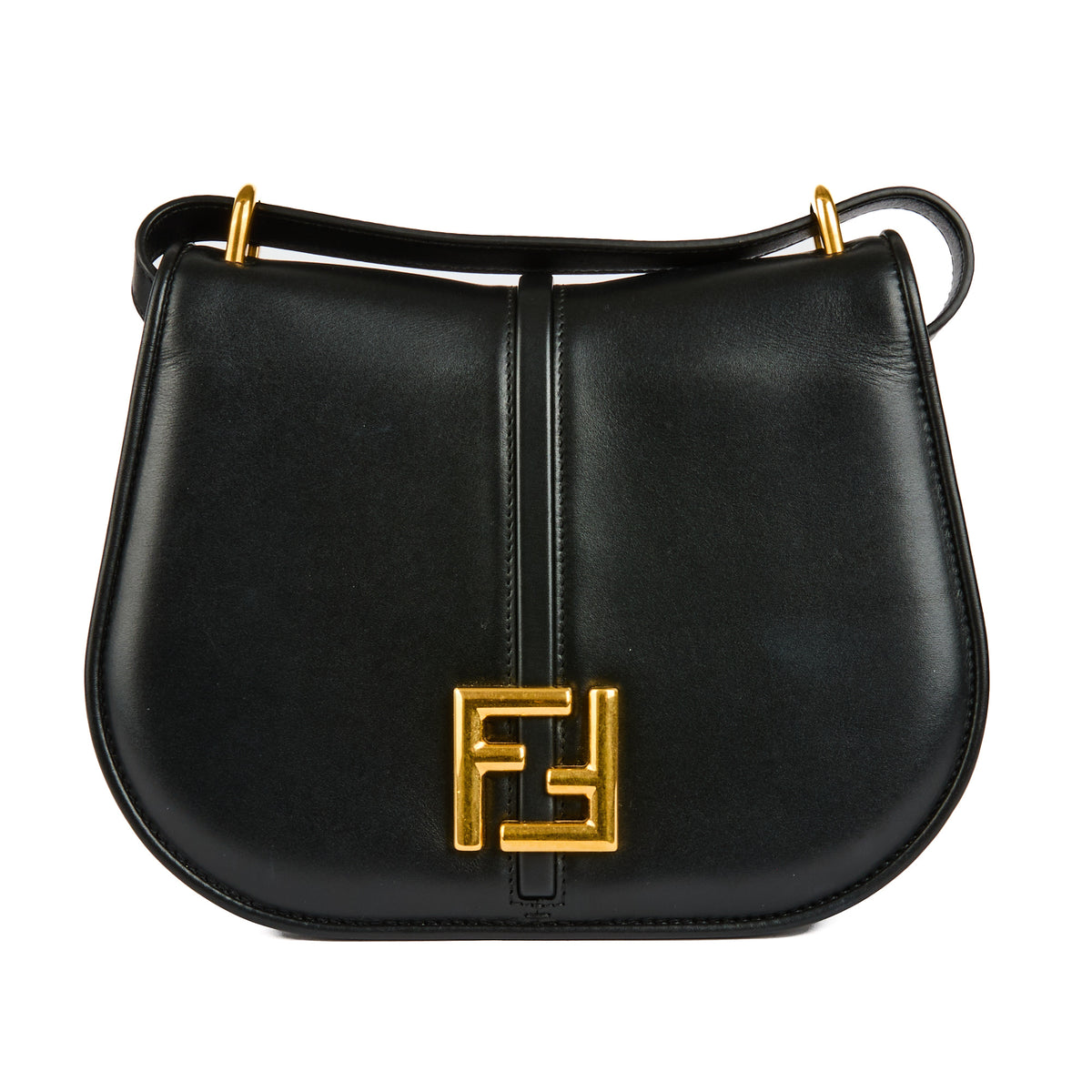FENDI - Sac bandoulière C'mon medium cuir noir - Handbag