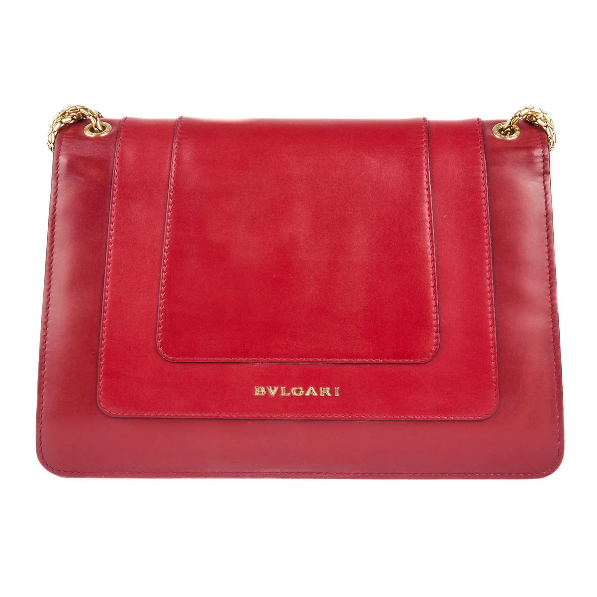 BVLGARI - Medium Serpenti Bag in Burgundy Leather