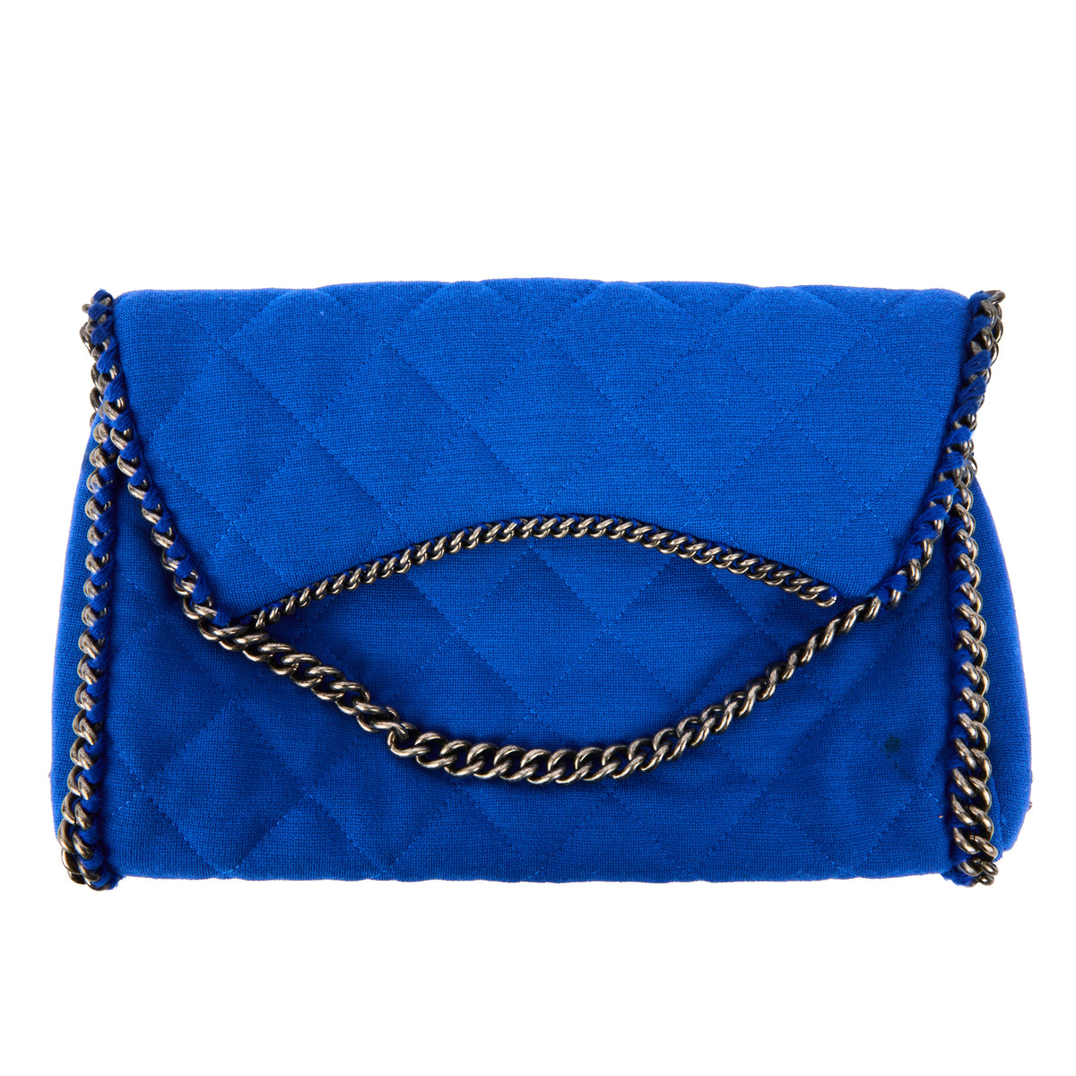 CHANEL - Sac à main Pochette coton bleu - Handbag
