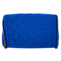 CHANEL - Sac à main Pochette coton bleu - Handbag