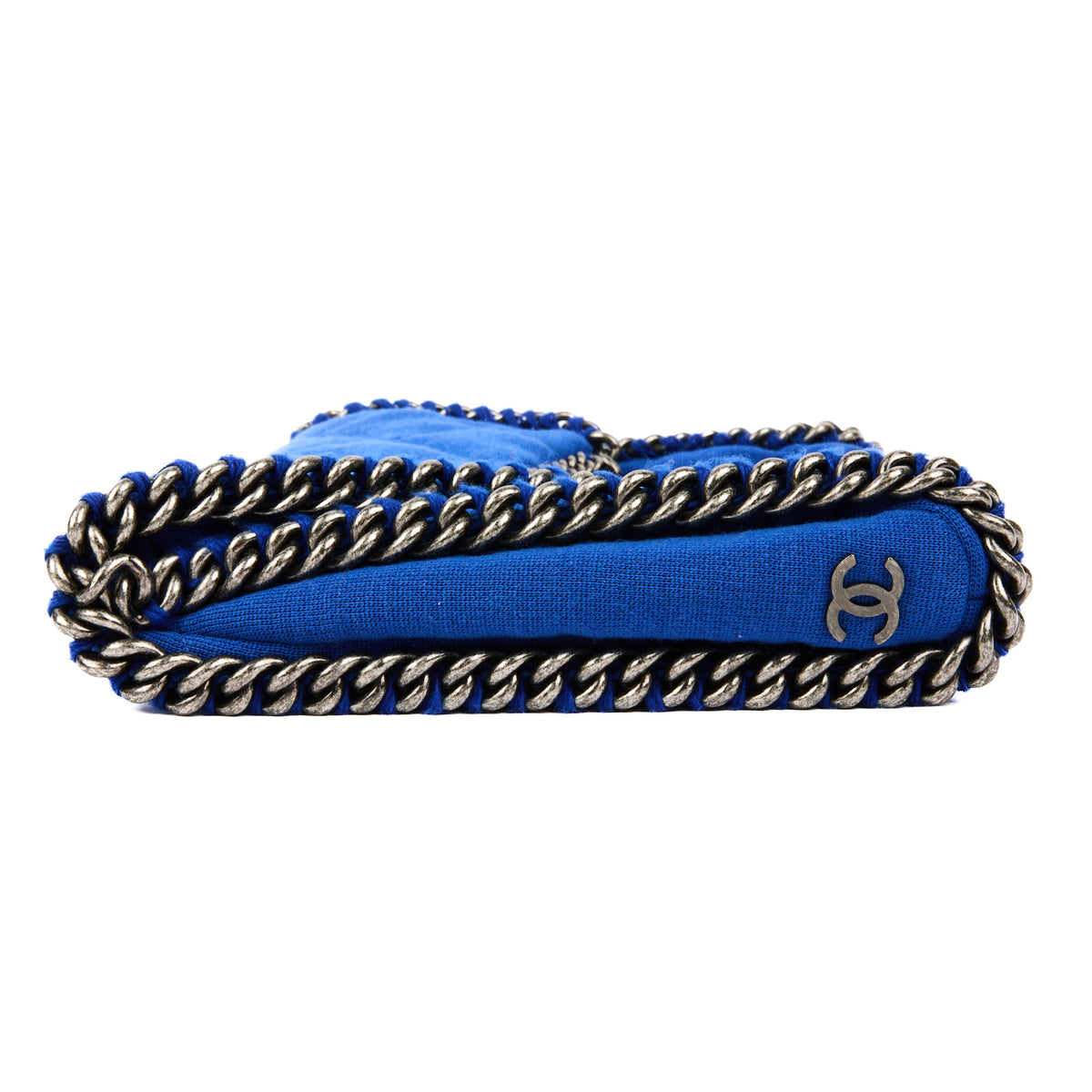CHANEL - Sac à main Pochette coton bleu - Handbag