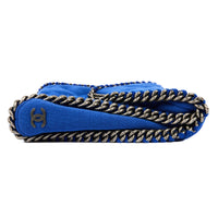 CHANEL - Sac à main Pochette coton bleu - Handbag