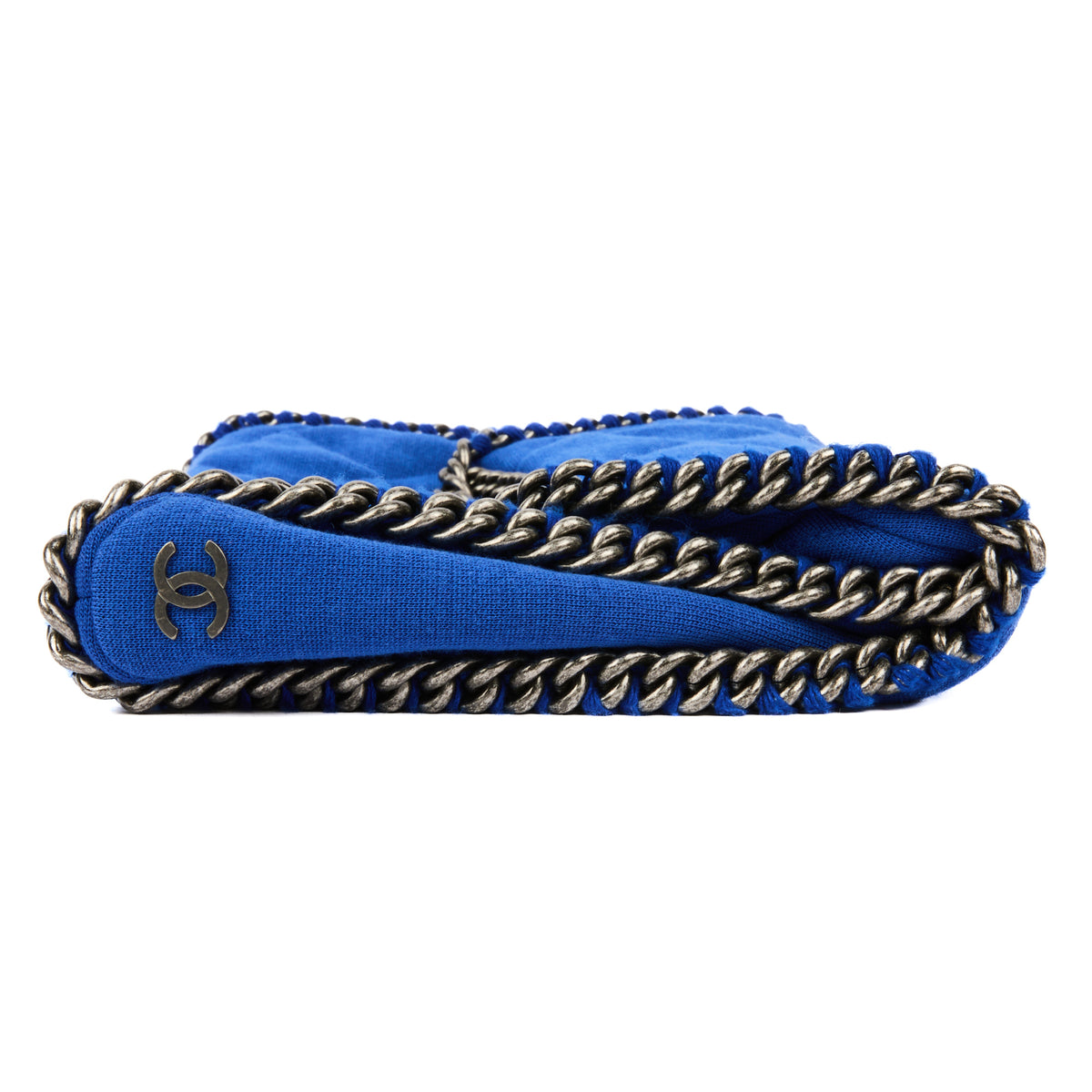 CHANEL - Sac à main Pochette coton bleu - Handbag