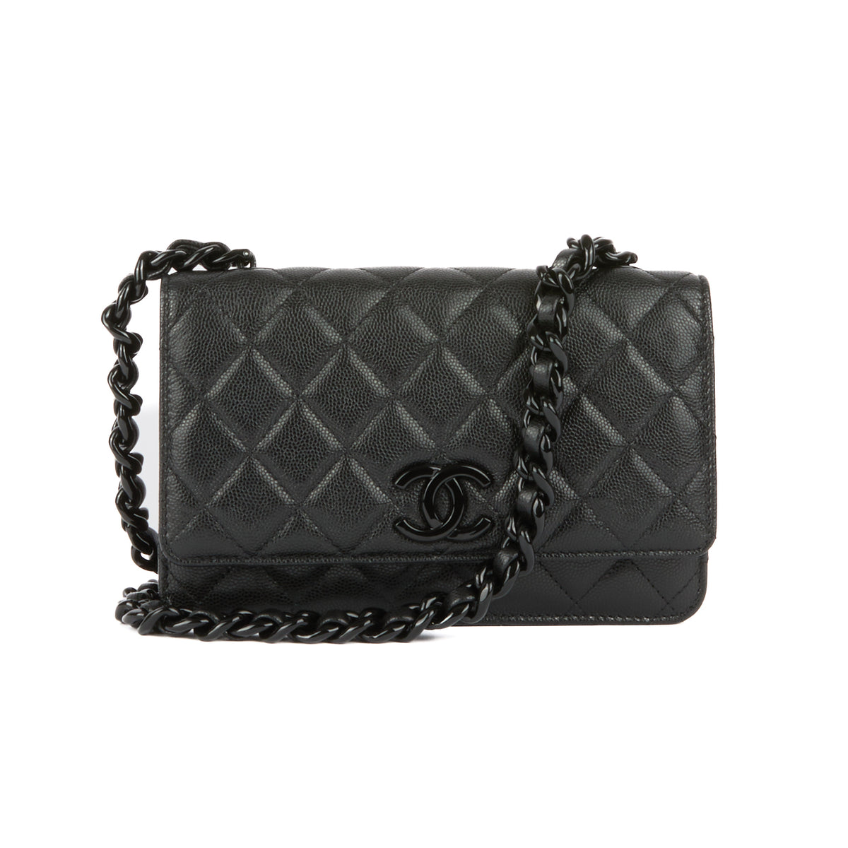 CHANEL - Sac bandoulière Wallet on chain So Black cuir caviar noir - Handbag