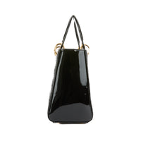 DIOR - Sac à main Lady Dior Médium cuir vernis noir - Handbag