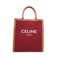 CELINE - Sac à main Cabas Vertical toile rouge - Handbag
