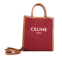 CELINE - Sac à main Cabas Vertical toile rouge - Handbag
