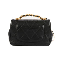 CHANEL - Sac bandoulière Timeless Handle cuir noir - Handbag