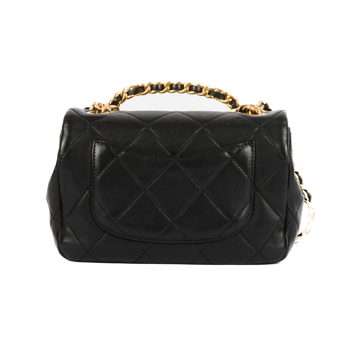 CHANEL - Sac bandoulière Timeless Handle cuir noir - Handbag