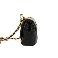 CHANEL - Sac bandoulière Timeless Handle cuir noir - Handbag