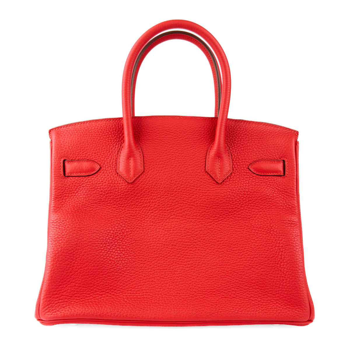 HERMES - Sac Birkin 35 cuir Taurillon Clémence Rouge Vif - Handbag