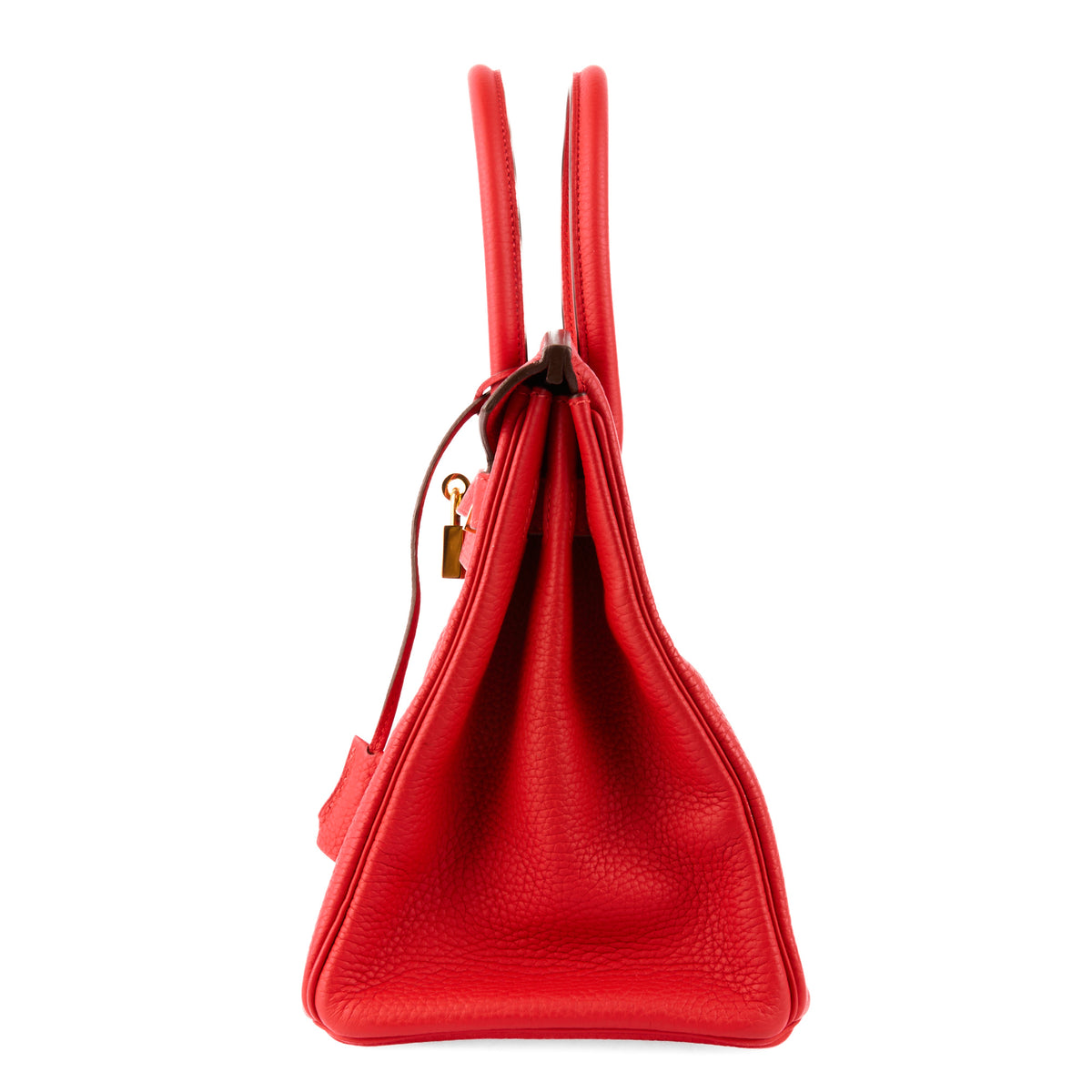 HERMES - Sac Birkin 35 cuir Taurillon Clémence Rouge Vif - Handbag