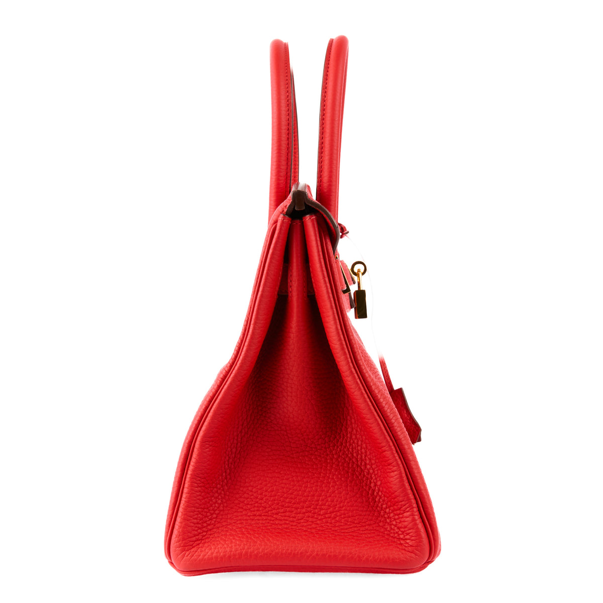 HERMES - Sac Birkin 35 cuir Taurillon Clémence Rouge Vif - Handbag
