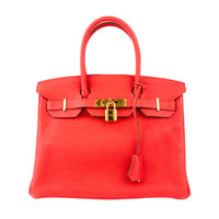 HERMES - Sac Birkin 30 Togo Rouge Tomate - Handbag