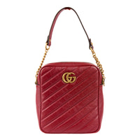 GUCCI - Sac à main Vertical Marmont cuir rouge - Handbag
