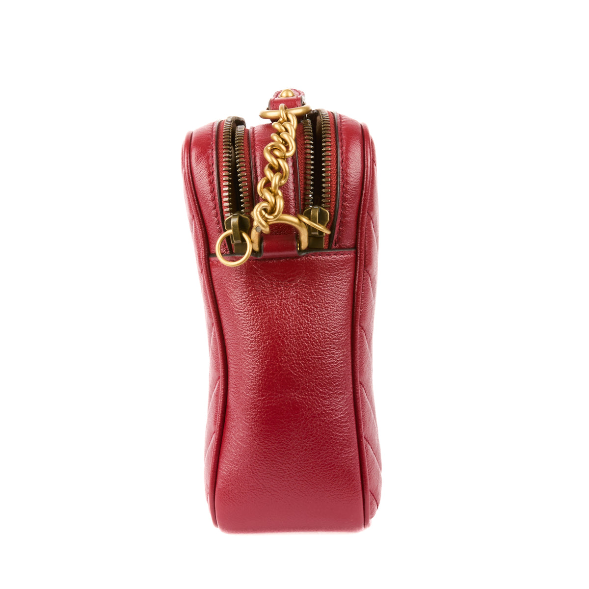 GUCCI - Sac à main Vertical Marmont cuir rouge - Handbag