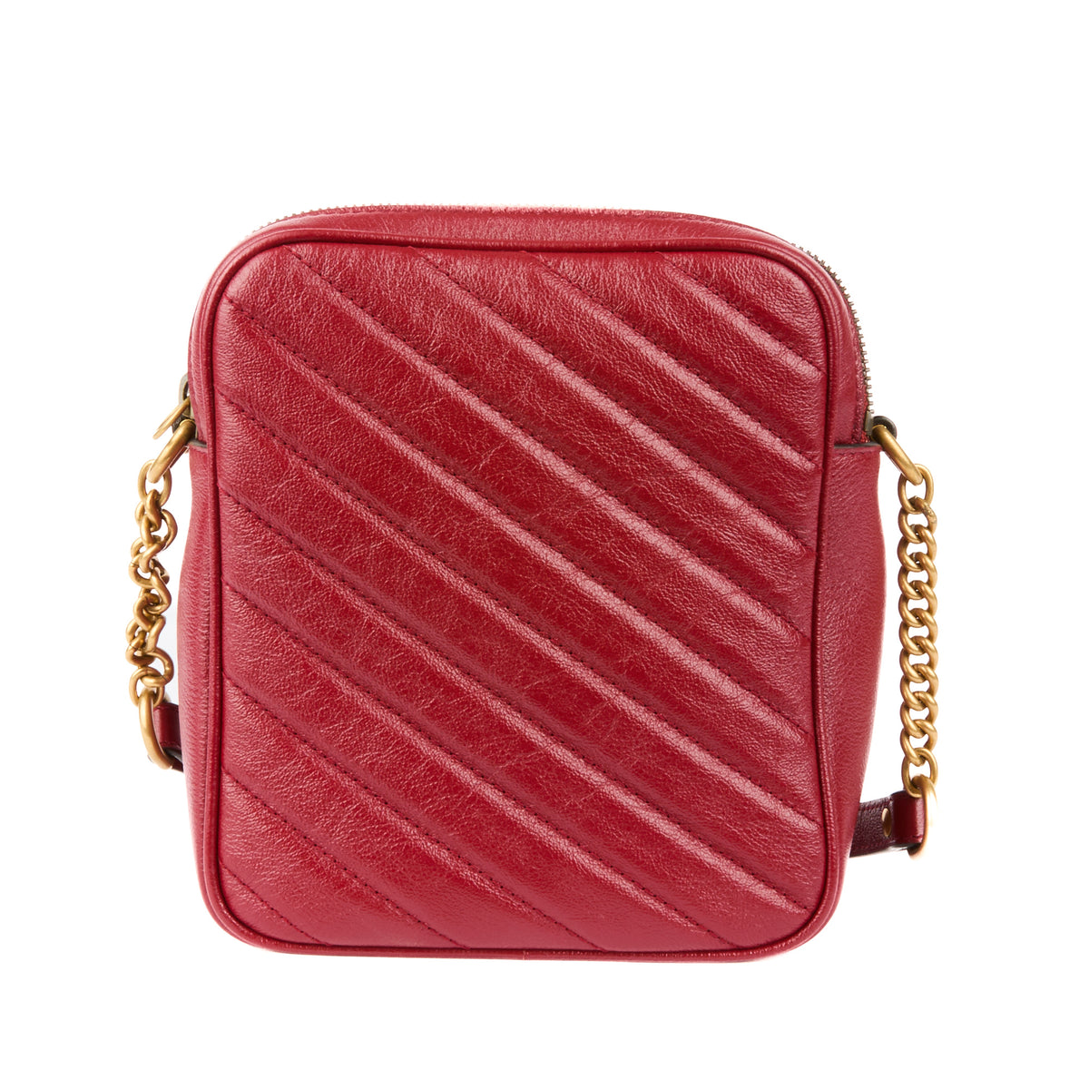 GUCCI - Sac à main Vertical Marmont cuir rouge - Handbag