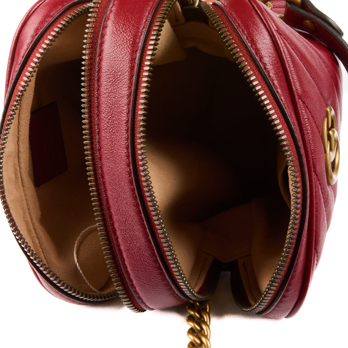GUCCI - Sac à main Vertical Marmont cuir rouge - Handbag