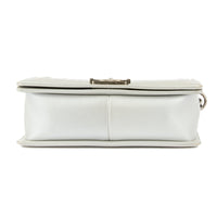 CHANEL - Sac bandoulière Boy cuir argenté - Handbag