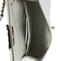 CHANEL - Sac bandoulière Boy cuir argenté - Handbag