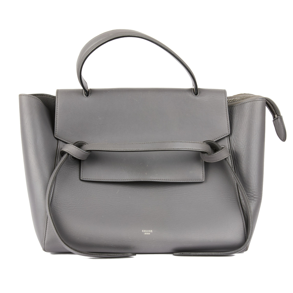 CELINE - Sac à main Belt cuir gris - Handbag