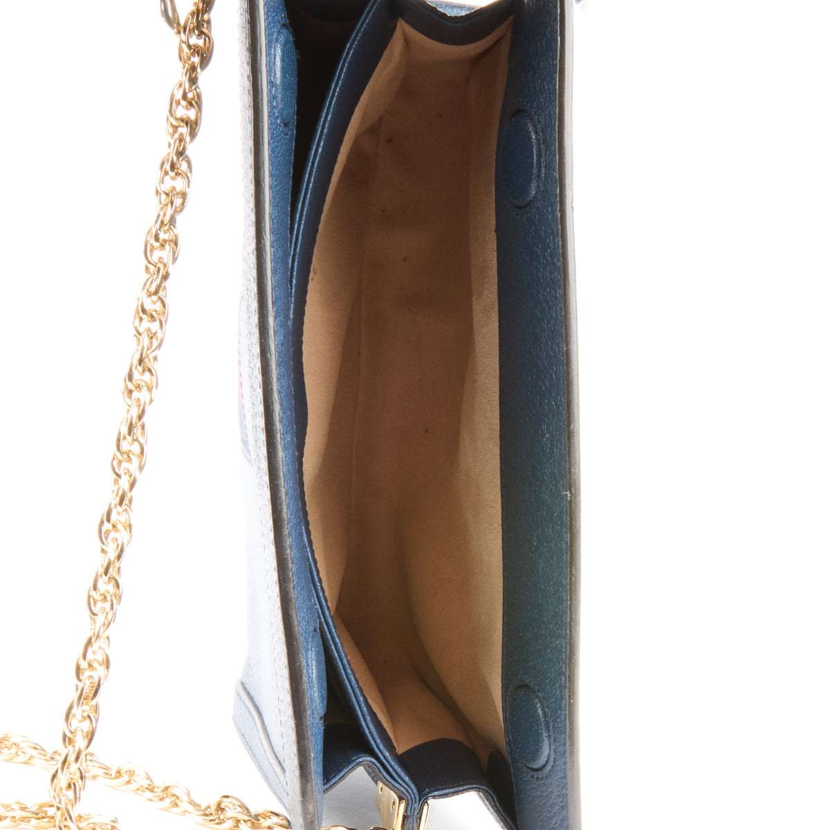 GUCCI - Sac pochette Ophidia cuir bleu - Pouchbag