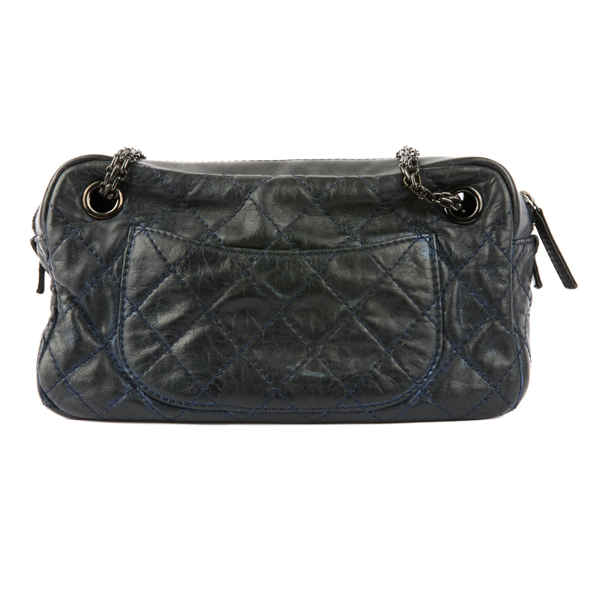 CHANEL - Sac bandoulière Camera 2.55 cuir bleu - Handbag