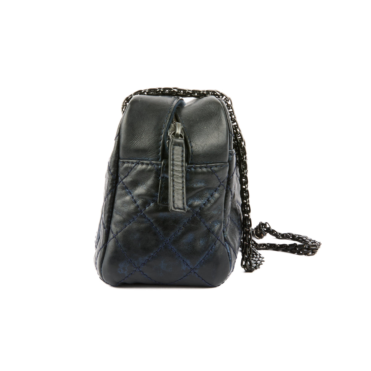 CHANEL - Sac bandoulière Camera 2.55 cuir bleu - Handbag