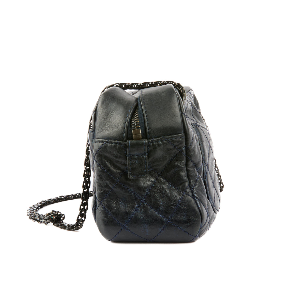 CHANEL - Sac bandoulière Camera 2.55 cuir bleu - Handbag