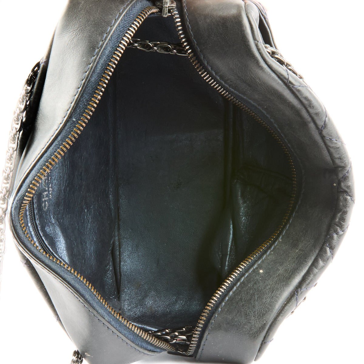 CHANEL - Sac bandoulière Camera 2.55 cuir bleu - Handbag
