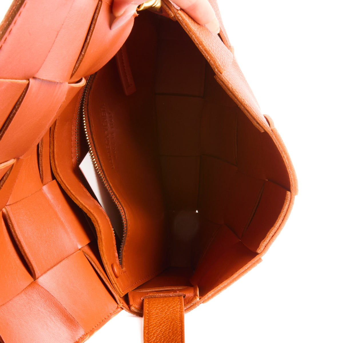 BOTTEGA VENETA - Orange grained leather Cassette bag - Handbag