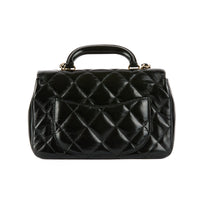 CHANEL - Sac à main Mini Coco Trip cuir noir - Handbag