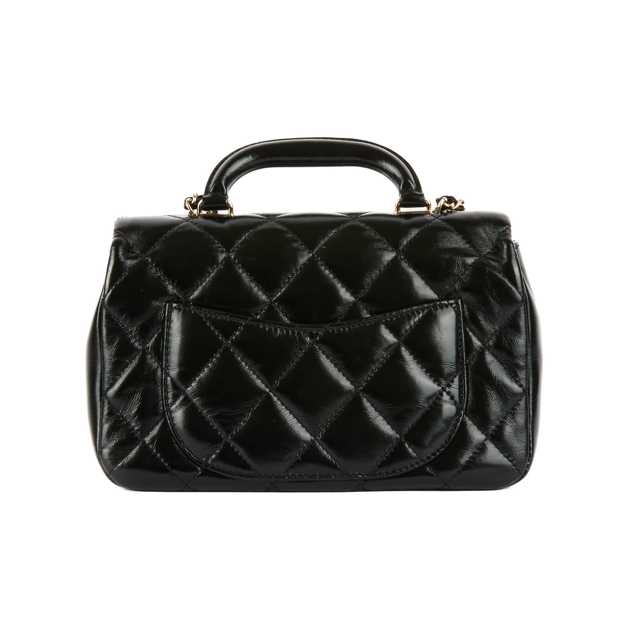 CHANEL - Sac à main Mini Coco Trip cuir noir - Handbag