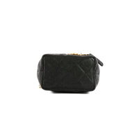 CHANEL - Sac bandoulière Mini Vanity Top Handle cuir caviar noir - Handbag
