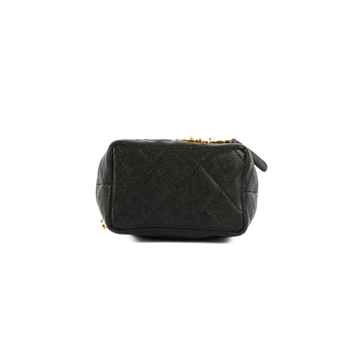 CHANEL - Sac bandoulière Mini Vanity Top Handle cuir caviar noir - Handbag