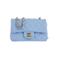 CHANEL - Mini Timeless shoulder bag in blue leather - Shoulder Bag