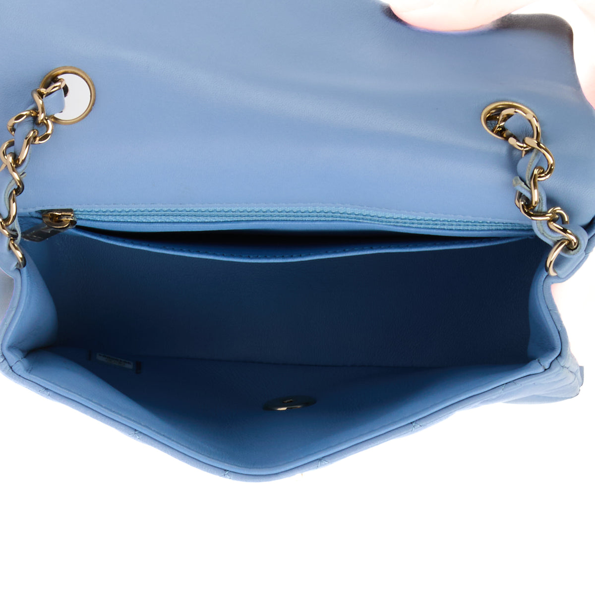 CHANEL - Mini Timeless shoulder bag in blue leather - Shoulder Bag