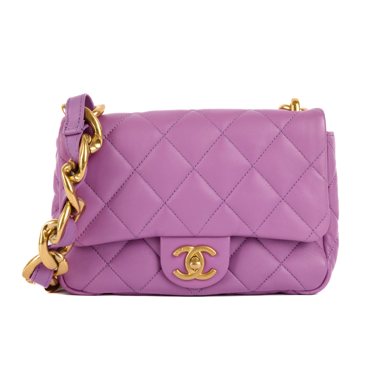 CHANEL - Sac bandoulière Timeless Funky Town cuir violet - Hand bag