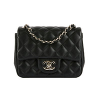 CHANEL - Mini Timeless Square shoulder bag in black leather - Handbag