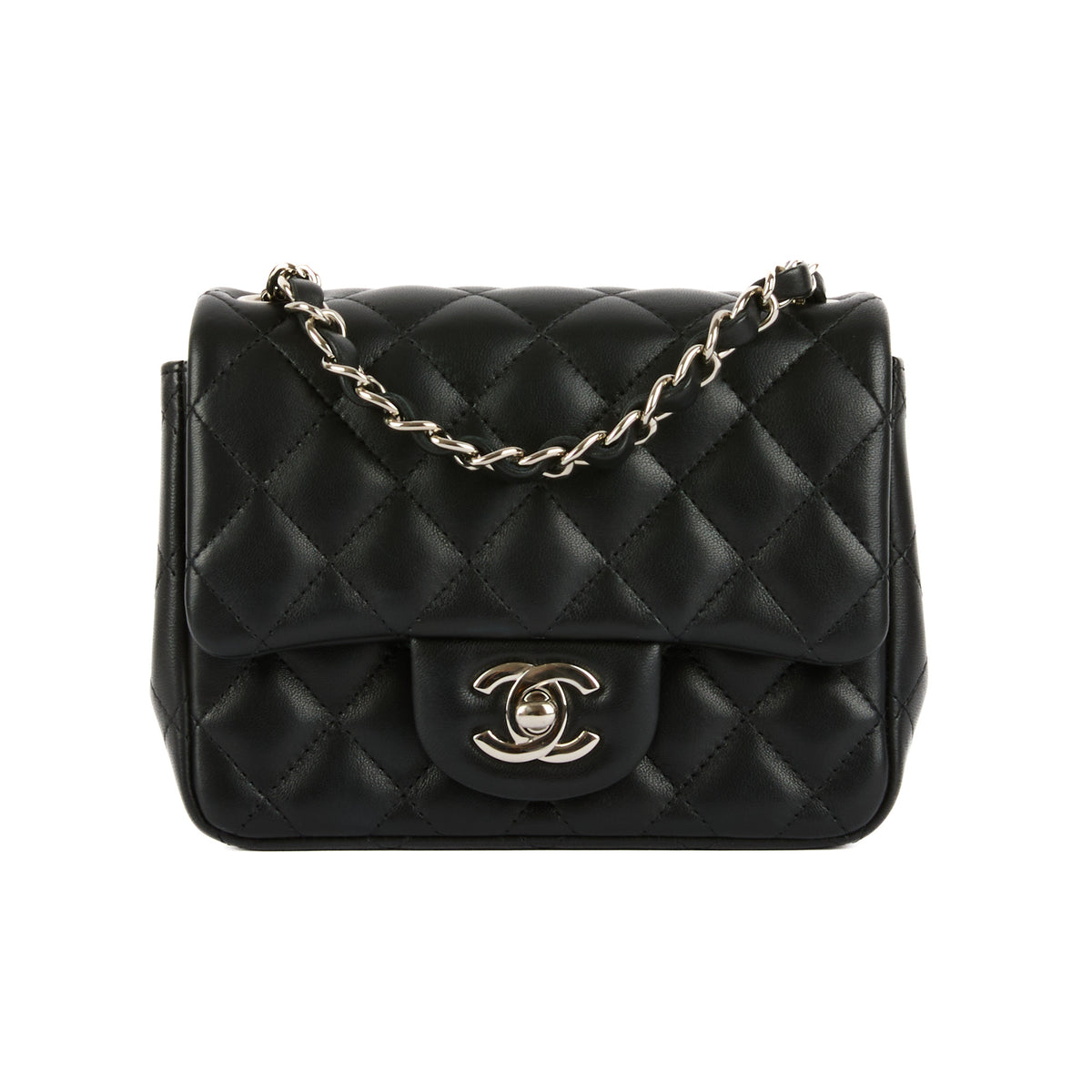 CHANEL - Mini Timeless Square shoulder bag in black leather - Handbag