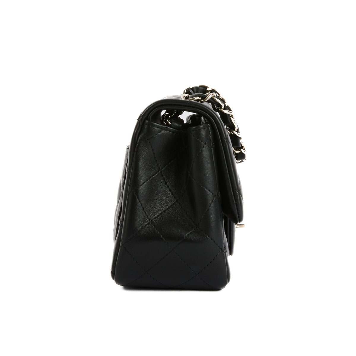 CHANEL - Mini Timeless Square shoulder bag in black leather - Handbag