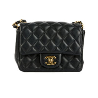 CHANEL - Mini Timeless Square shoulder bag in black leather - Handbag