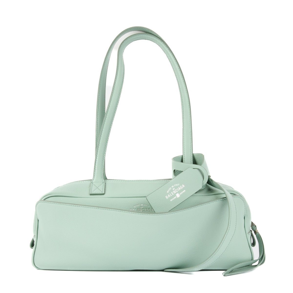 BALENCIAGA - Sac à main Carrie Small cuir turquoise - Handbag