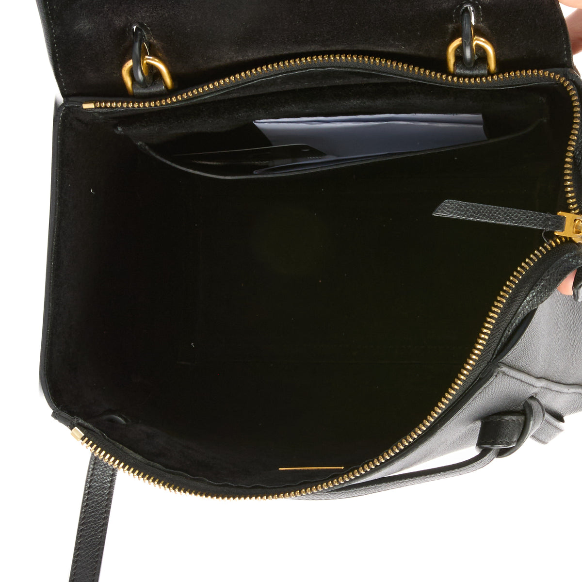 CELINE - Medium Belt Bag in black leather - Hand bag