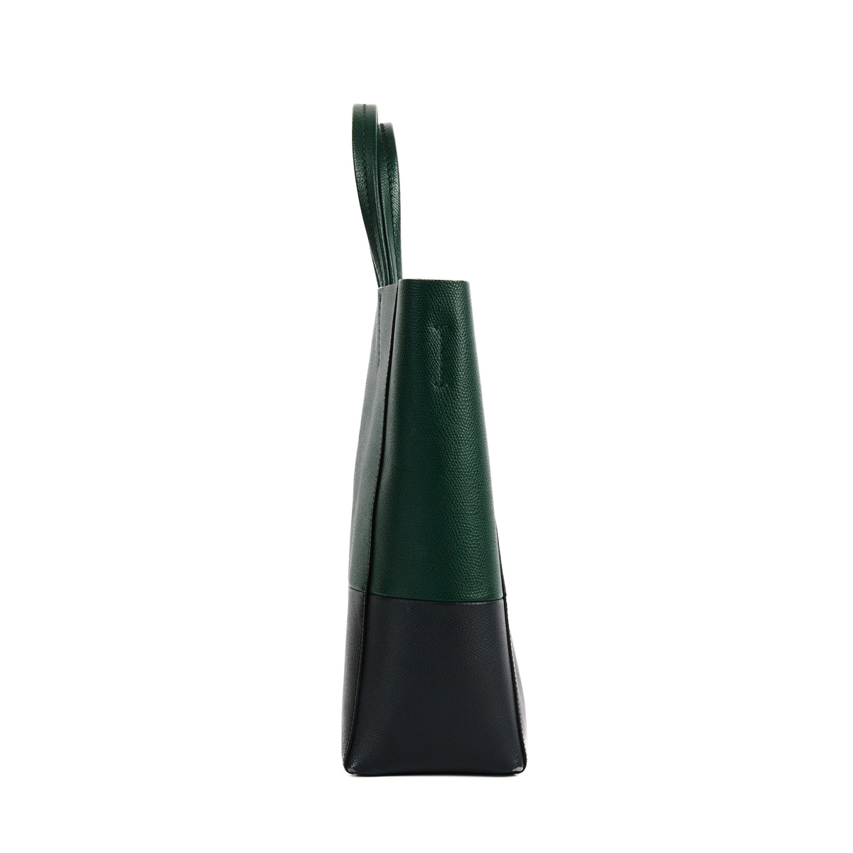 CELINE - Sac à main Cabas vertical cuir bicolore vert noir - Handbag
