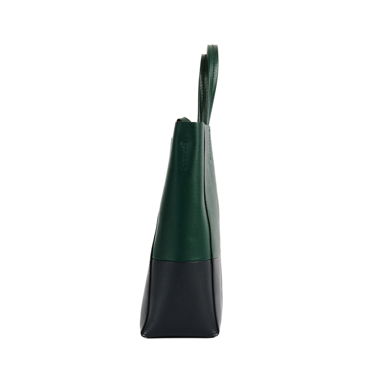 CELINE - Sac à main Cabas vertical cuir bicolore vert noir - Handbag