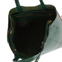 CELINE - Sac à main Cabas vertical cuir bicolore vert noir - Handbag